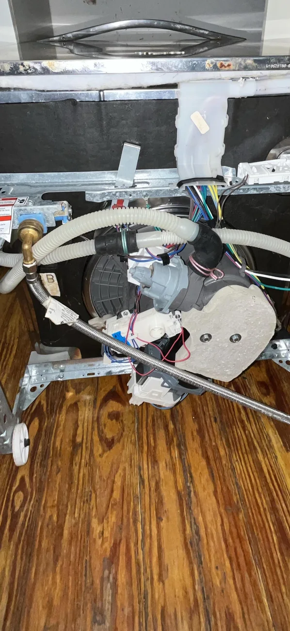 Access to dishwasher components during service.